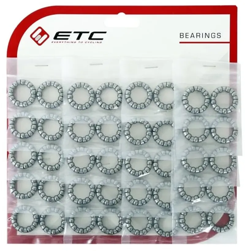 ETC 5/32-inch Headset Bearing Race 16-pack in Silver