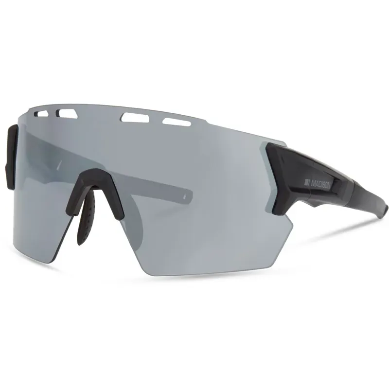 Madison Stealth Silver Mirror Lens Sunglasses in Black
