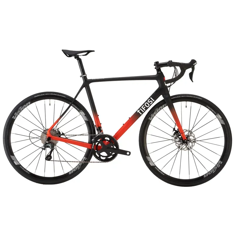 Tifosi Scalare Disc Tiagra Mechanical Road Bike in Black/Red
