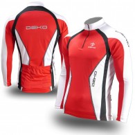 Click to view Deko Air Deimos Long Sleeve Cycling Jerseys in Red & White