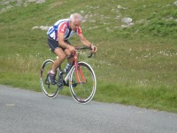 Arthur at the top of Hardknott. Licking along just nicely!